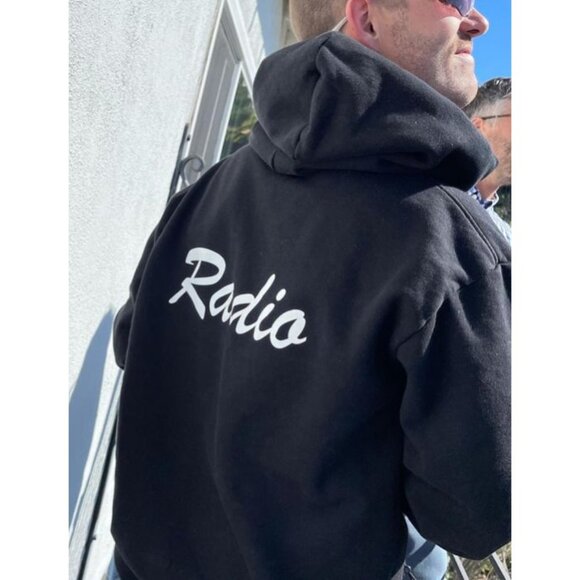 Flat Earth Radio Hoodie in Black - Picture 2 of 4